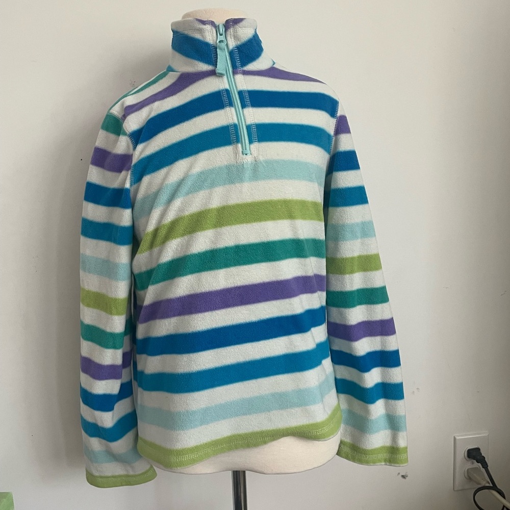 Girls Fleece turtleneck sweatshirt half way zipper.